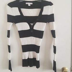 Black and white striped sweater